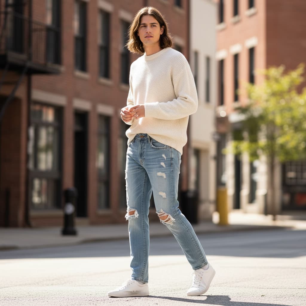 Distressed Jeans Transformation - After