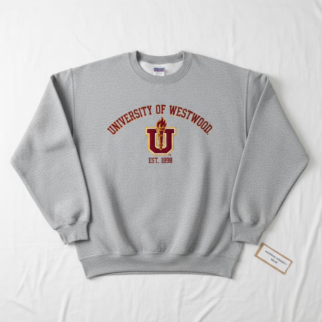 College Sweatshirt Transformation - Before