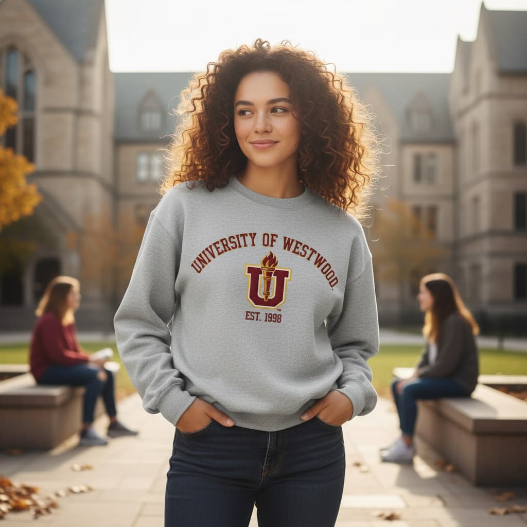 College Sweatshirt Transformation - After