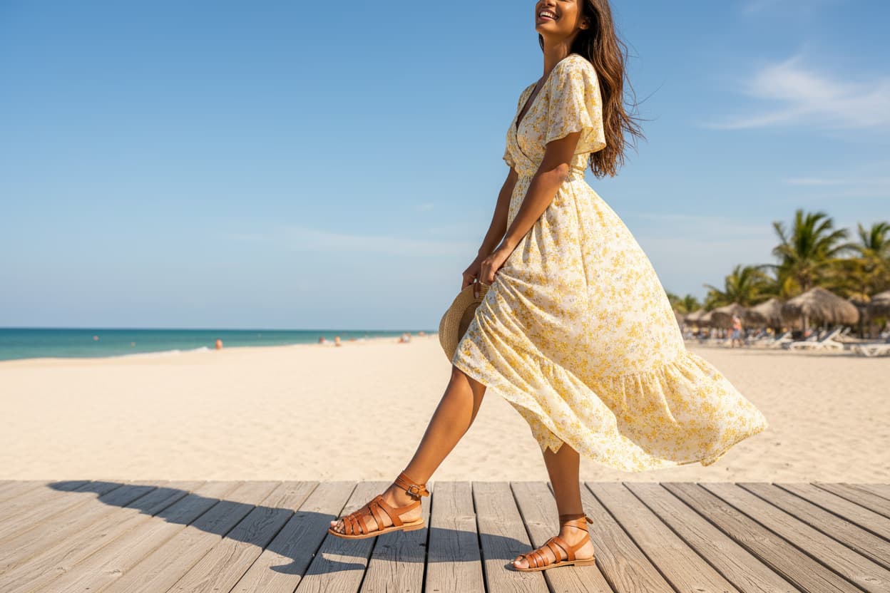 AI model photography for Sandals