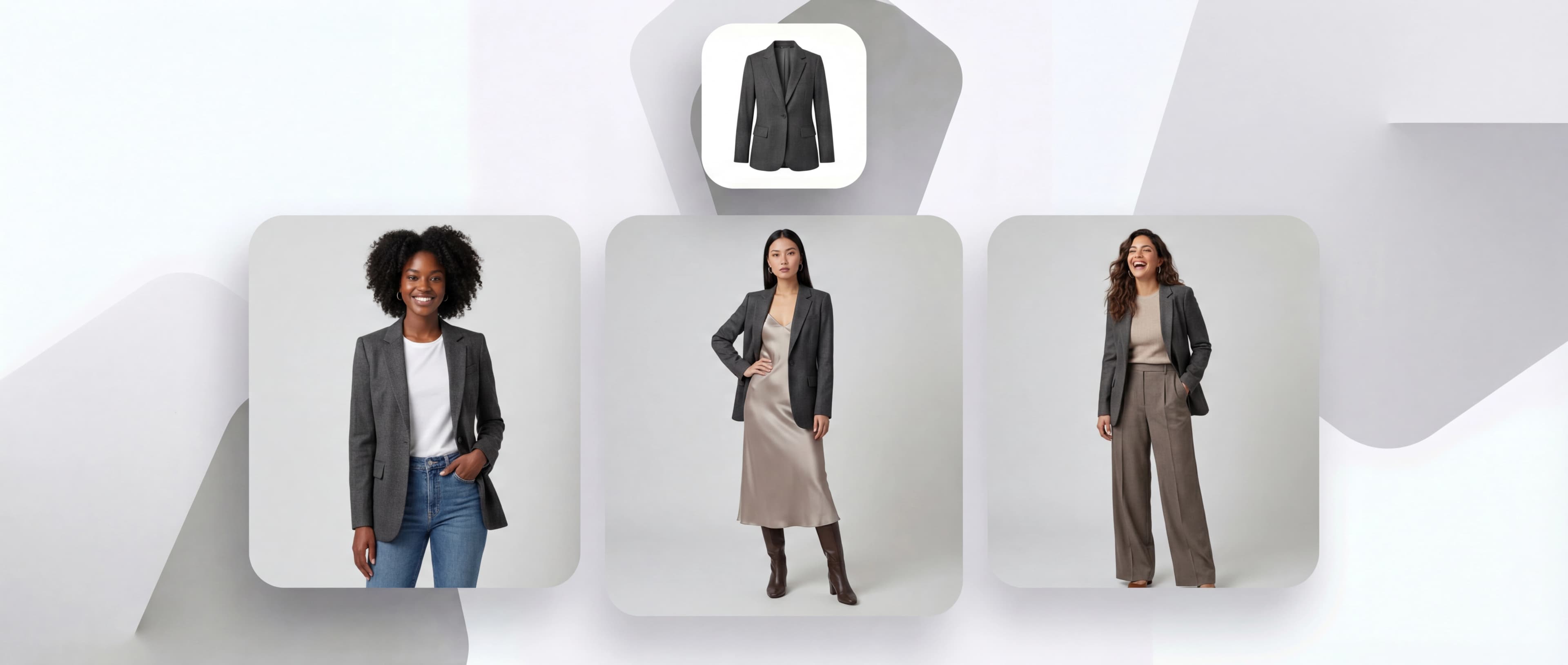 Diversi modelli di moda AI che mostrano molteplici variazioni e opzioni di styling