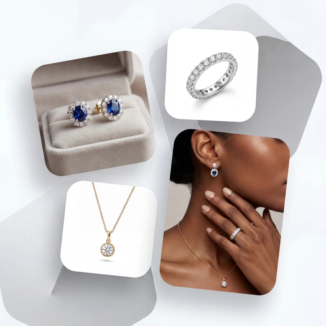 Foto prodotto di orecchini a cerchio in argento trasformata in fotografia di gioielli su modella che mostra dimensioni reali e styling