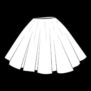 Full circle skirt 360 degree pattern illustration