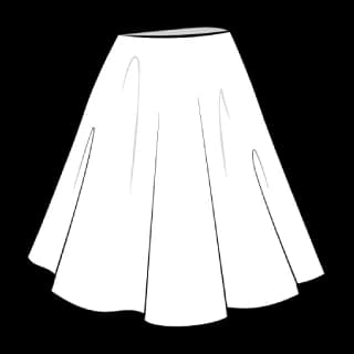 Half circle skirt 180 degree pattern illustration