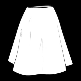 Quarter circle skirt 90 degree A-line pattern illustration