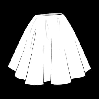 Three-quarter circle skirt 270 degree pattern illustration