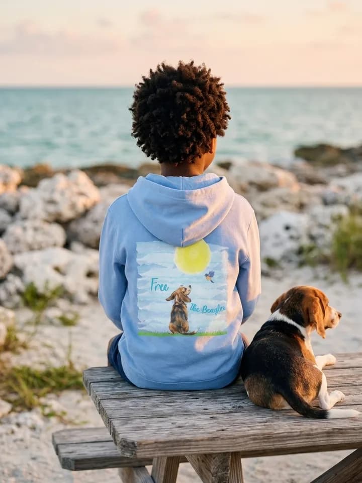 Florida Keys Beagle tees and tanks on AI-generated models around the Florida Keys 6