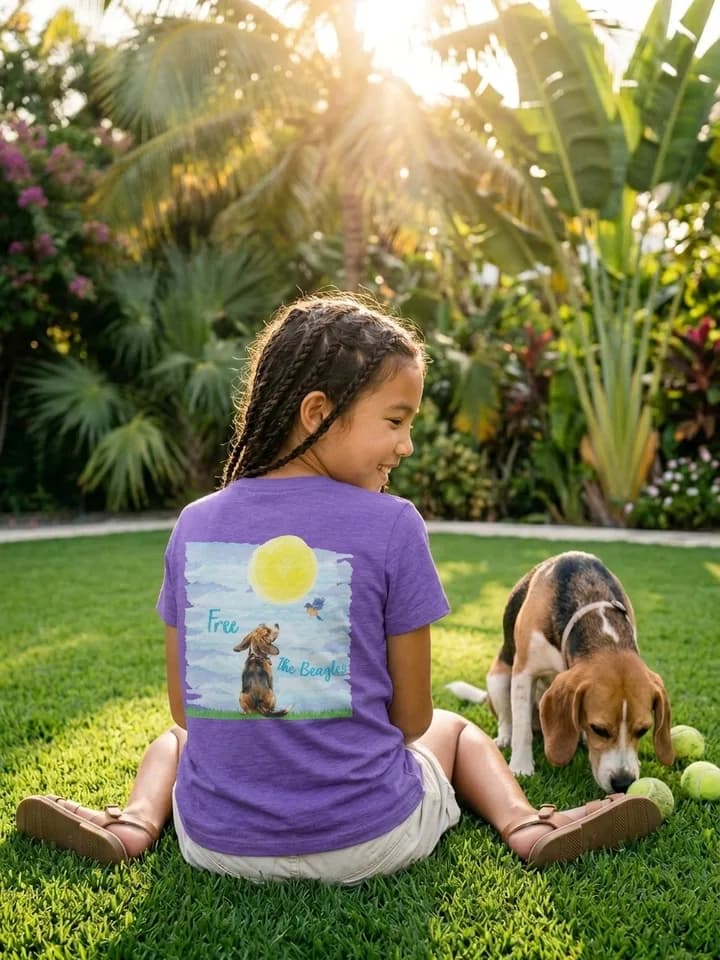 Florida Keys Beagle apparel on AI-generated models with beagles across the Florida Keys 2