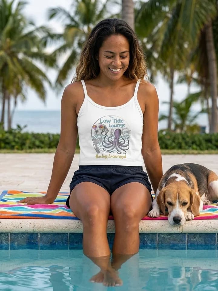 Florida Keys Beagle apparel on AI-generated models with beagles across the Florida Keys 5