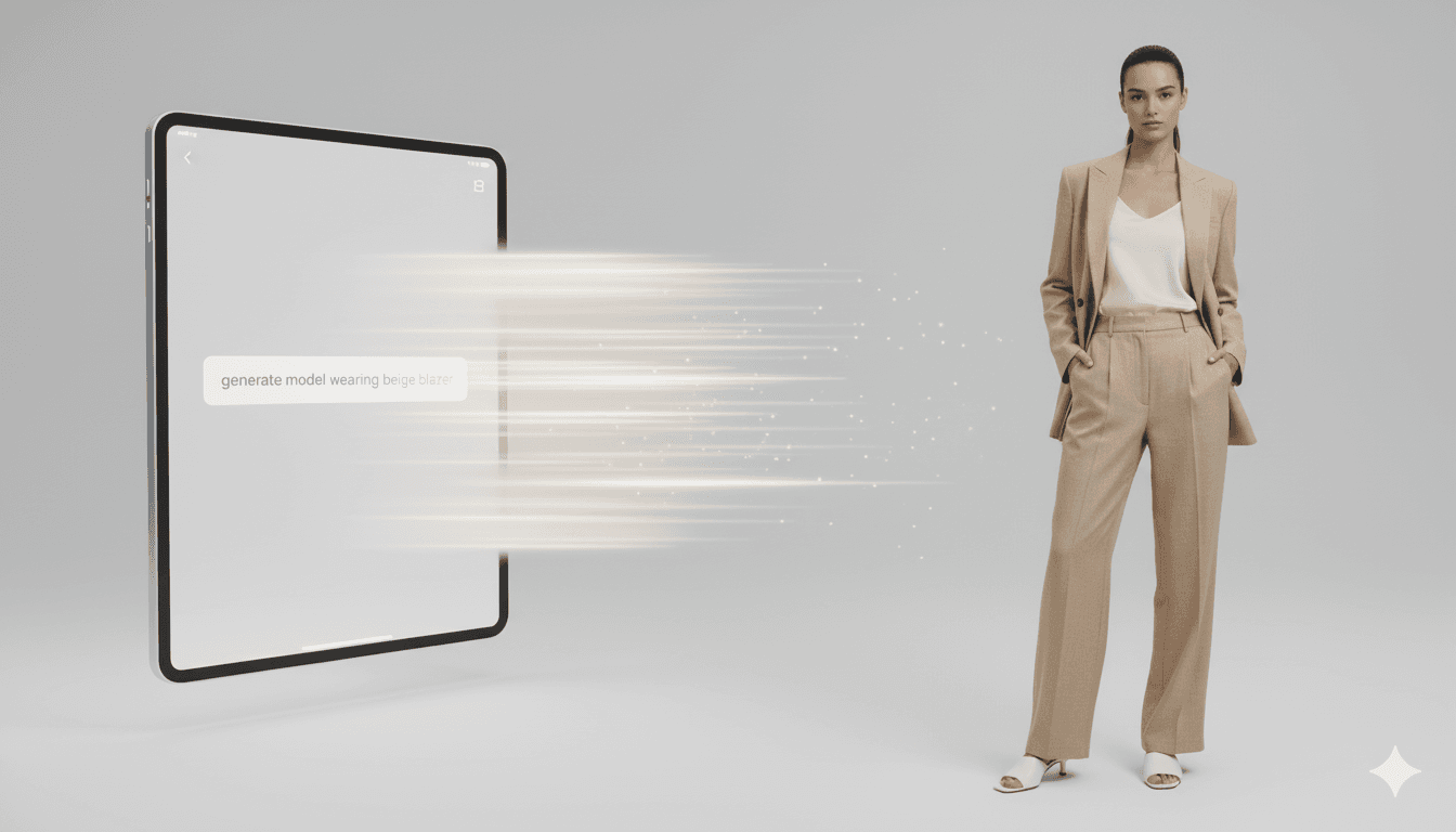 Fast AI model generation showing professional results in 30 seconds