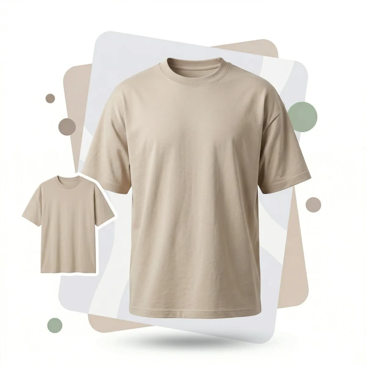 Unsichtbarer Mannequin-Service - beiges Oversize-T-Shirt mit Mannequin-Entfernung