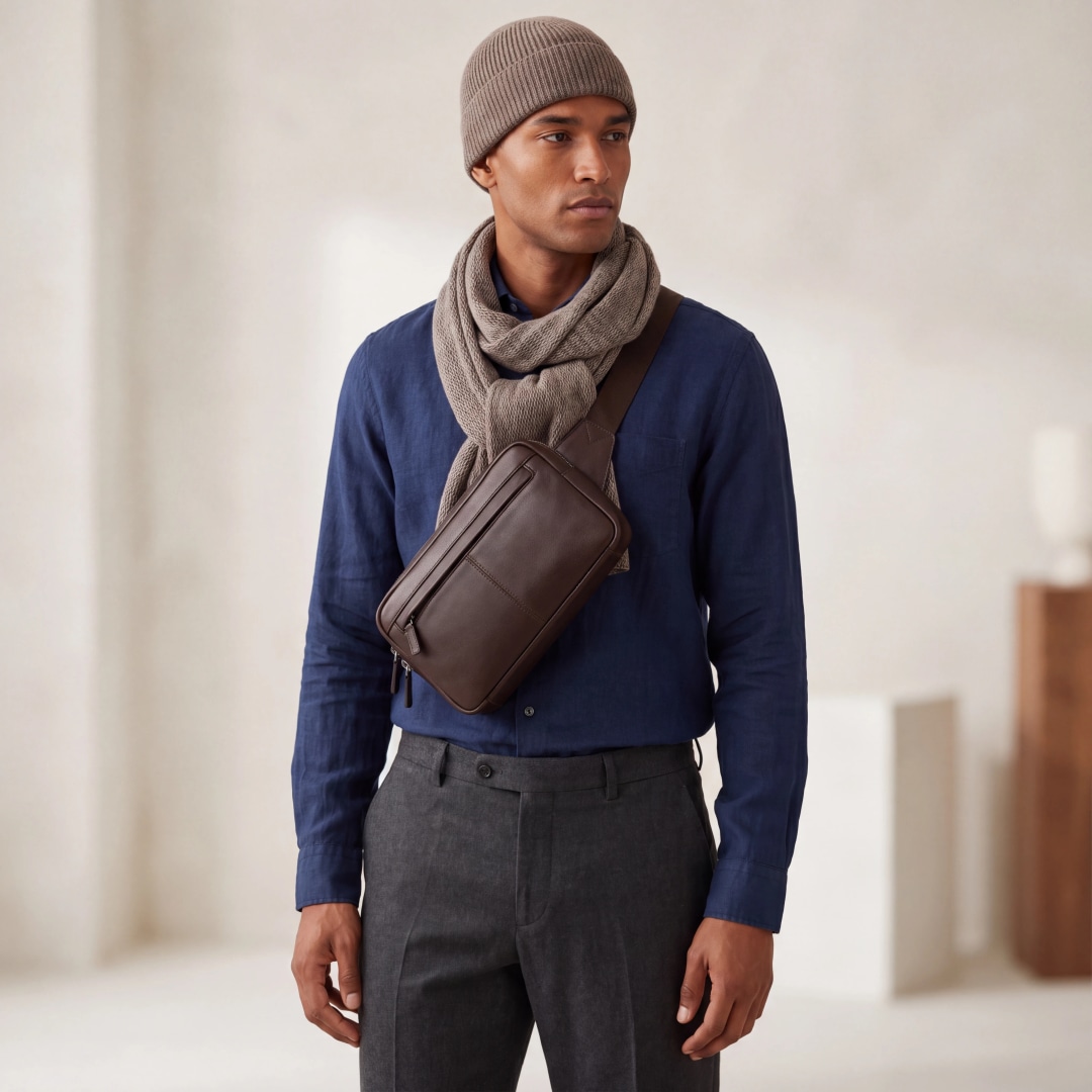 Accesorios de maniquí estilizados en un conjunto completo con modelo