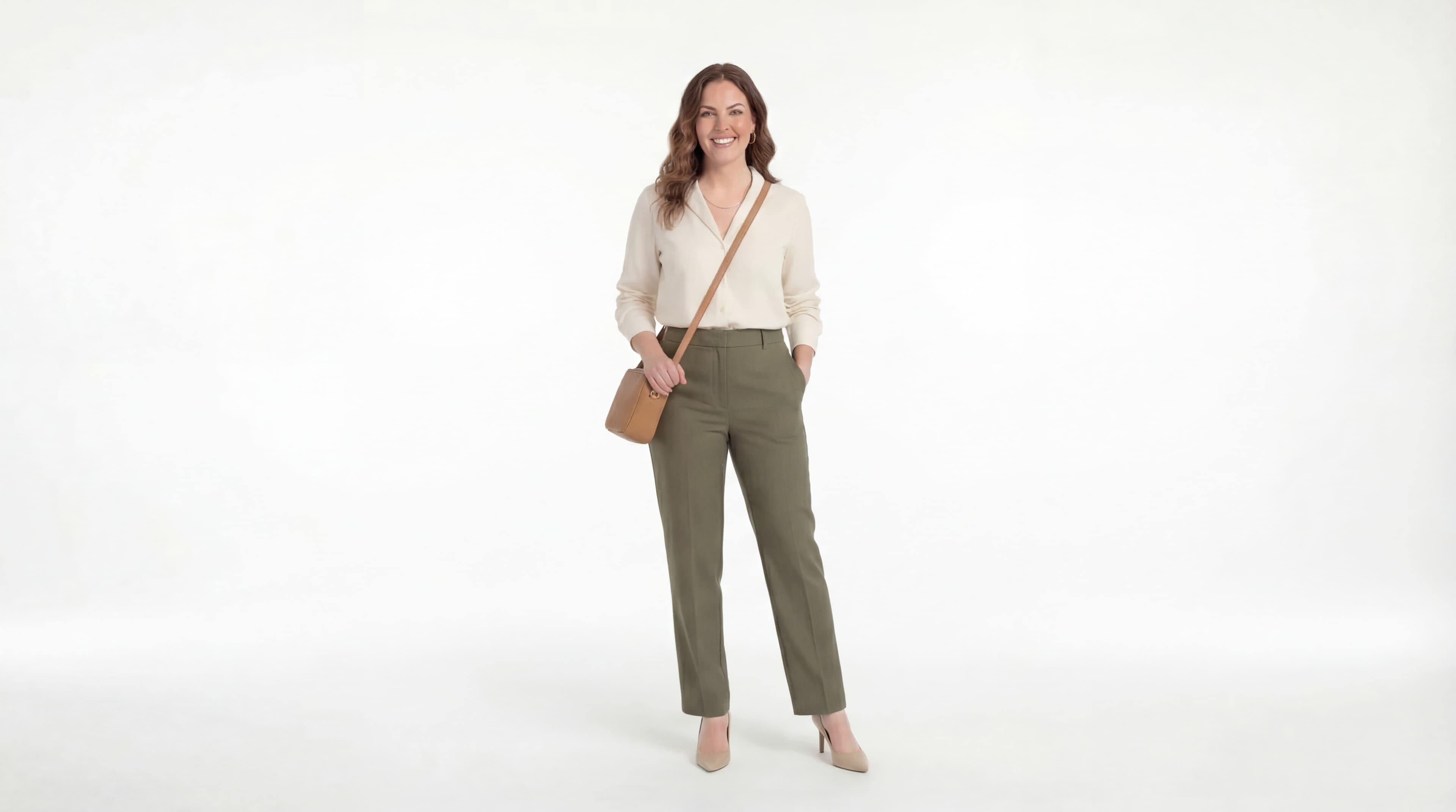 由 AI 生成的穿着该产品的专业摄影模特图