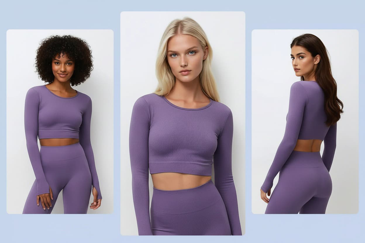 AI-generated fashion content showcased across Instagram social media grid demonstrating consistent brand aesthetic for fashion e-commerce