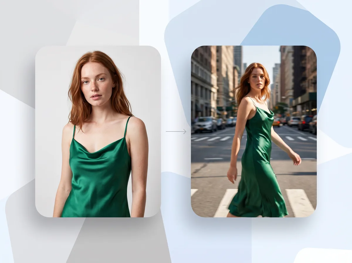 Una modella AI ripresa in scene studio e street