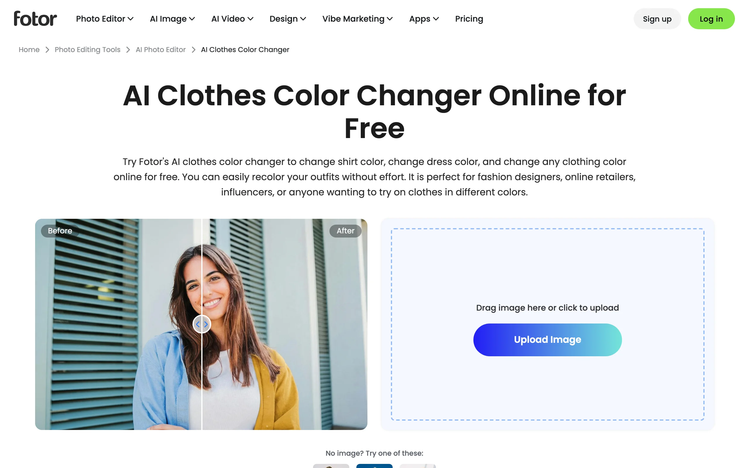 AI Recolor Clothing with Fotor