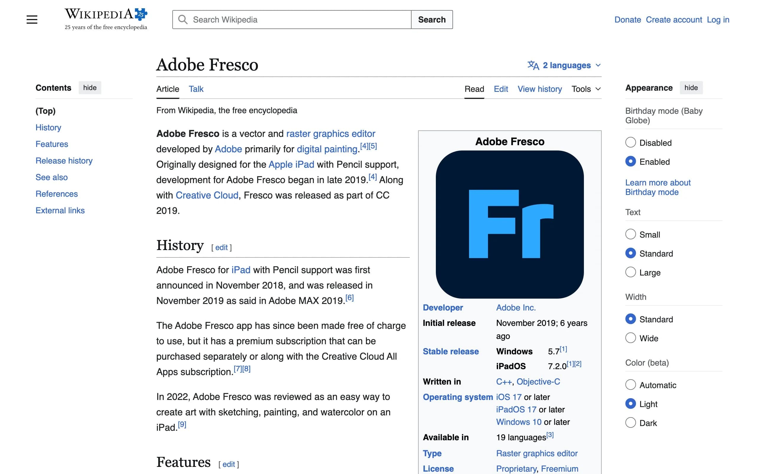 Adobe Fresco clothing design app showing fashion illustration with live watercolor brushes
