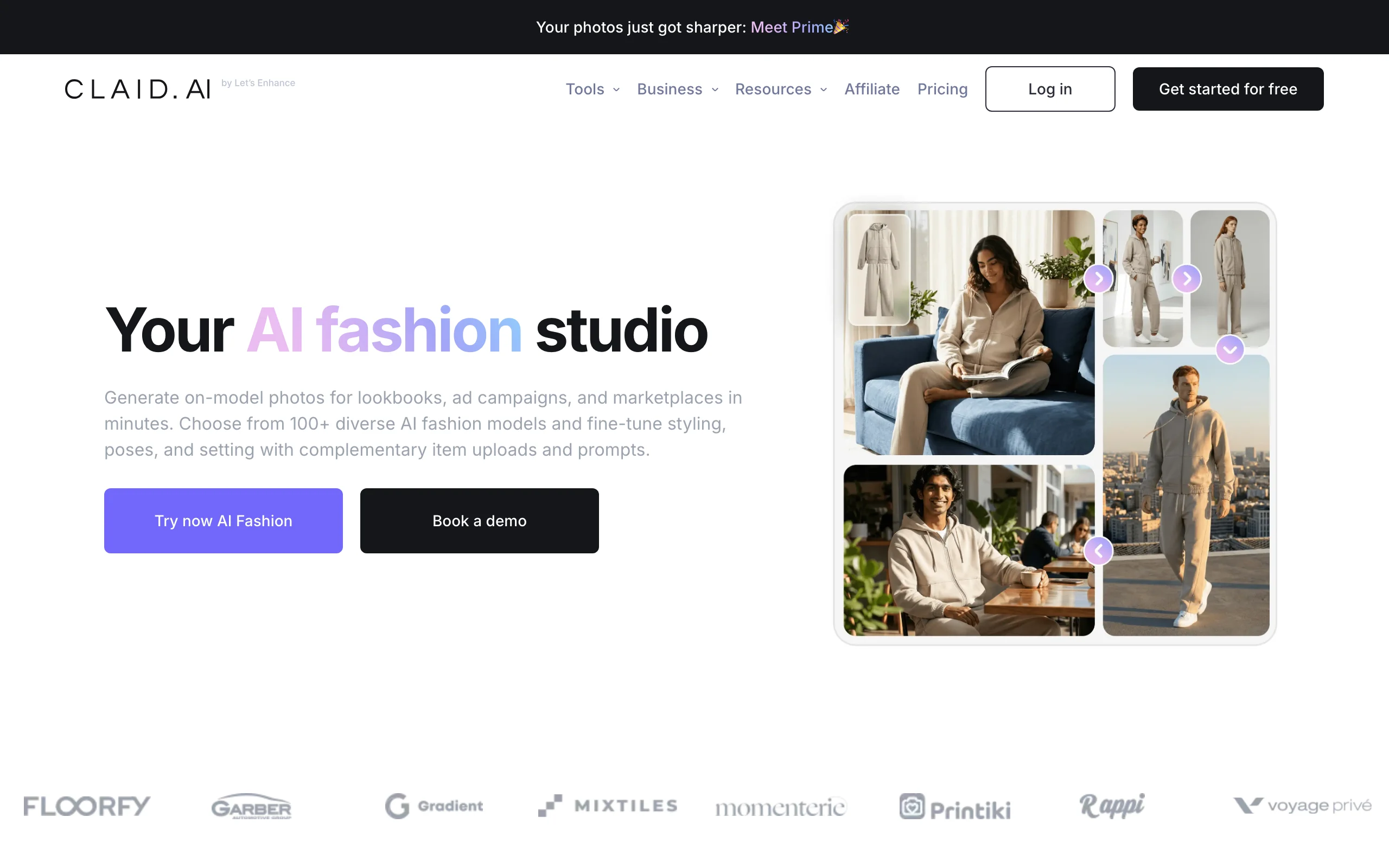 Claid AI fashion model generation