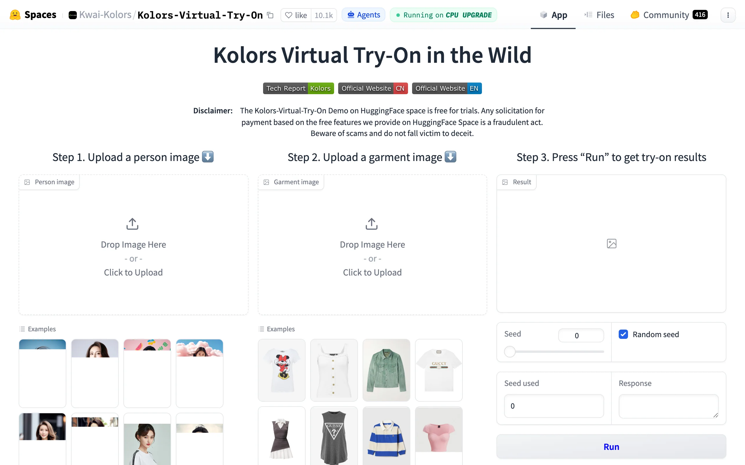 Free Virtual Try On with Kolors Virtual Try-On