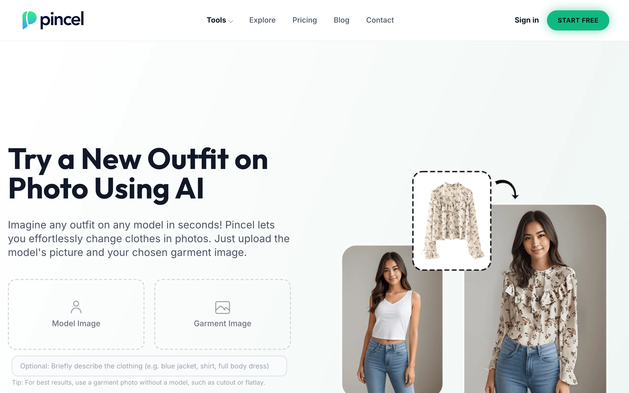 Free Virtual Try On with Pincel