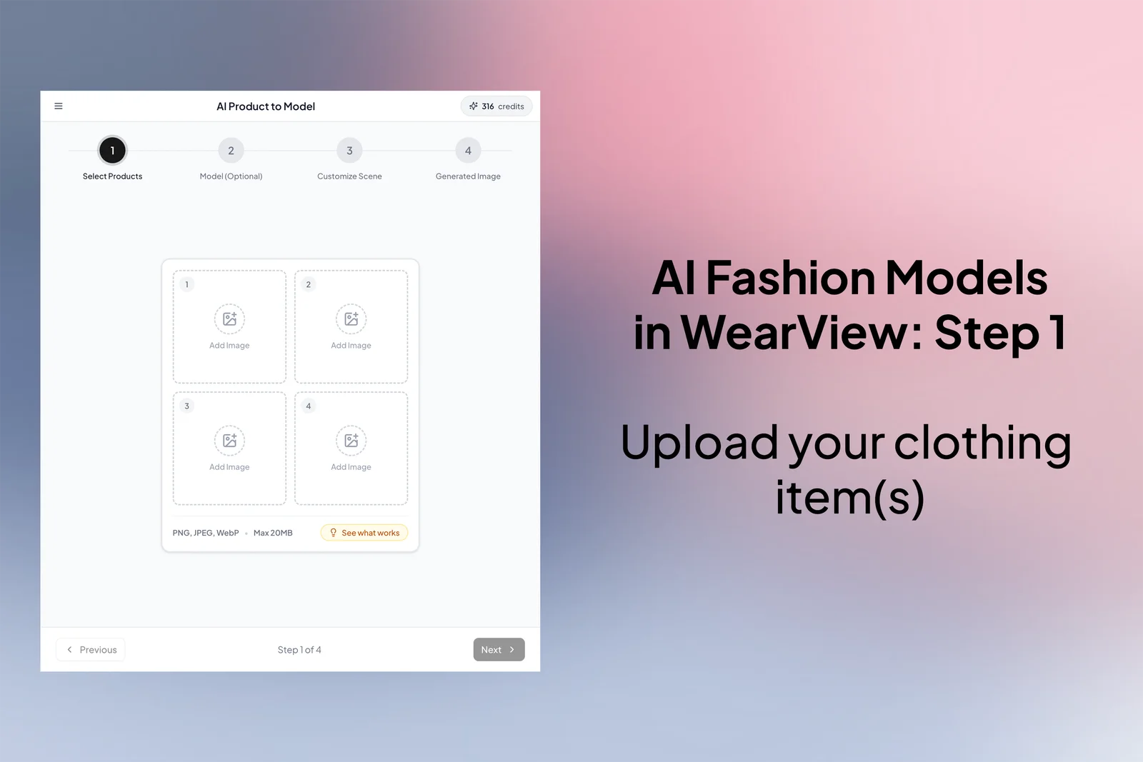 Uploading a clothing item to the AI fashion models generator